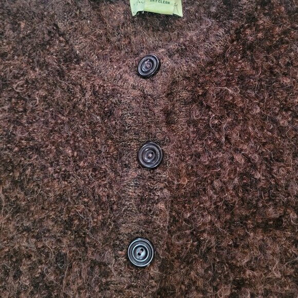 Vintage Antropologie Sweater Size Medium Cardigan Mohair Wool  Cropped Y2K Fuzzy - Picture 3 of 10